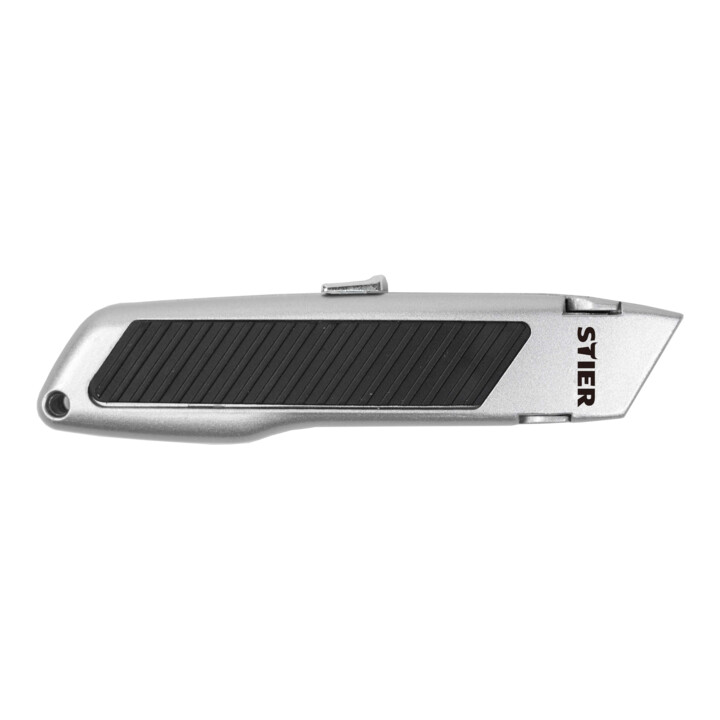 Set STIER Cutter avec rétractation automatique de la lame + Lame trapézoïdale 19x61mm, 10 pièces