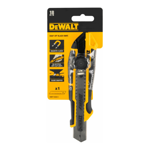 Cutter DEWALT 18mm avec lame sécable et blocage de la molette de filetage DWHT10332-0