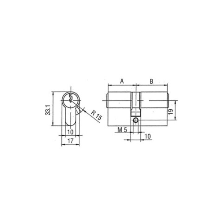 Cylindre double profilé PZ 8800 NuG nombre de clés 3 gl.BKS