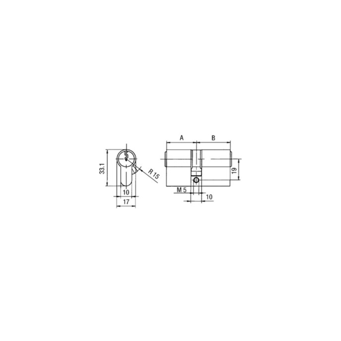 Cylindre profilé double PZ 8812 40/75mm NuG les deux touches numériques 3 versch.-schl.
