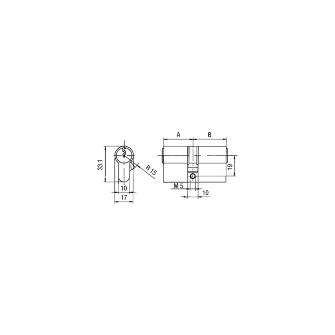 Cylindre profilé double PZ 8812 50/75mm NuG les deux touches numériques 3 versch.-schl.