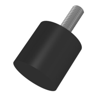 Cylindrique tampon caoutchouc-métal type D D20xH8mm M6x18 NR55