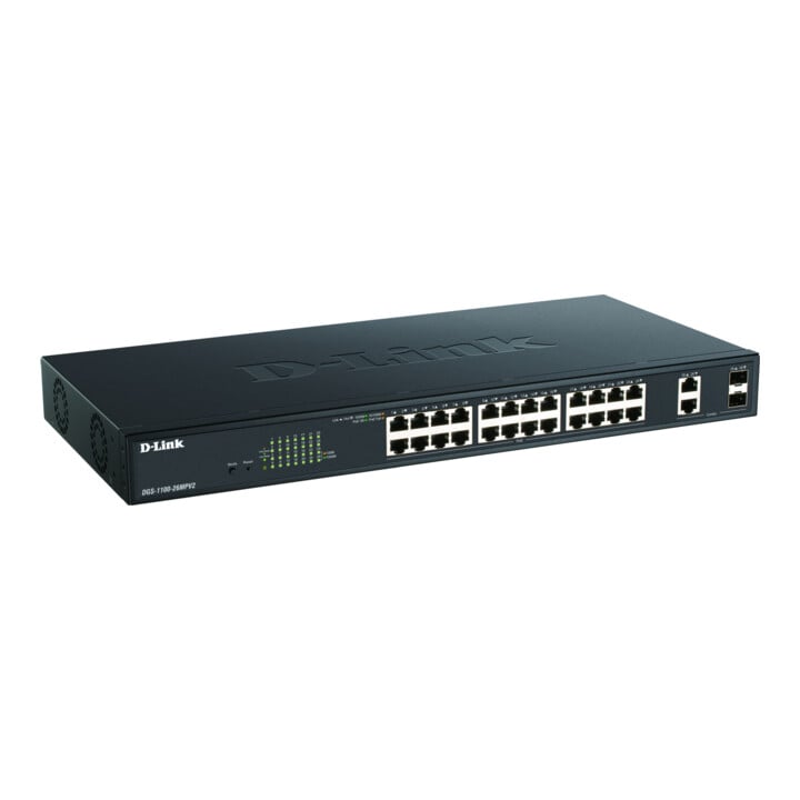 D-Link Gigabit Smart Switch DGS-1100-26MPV2 26-Port PoE+ Metallgehäuse