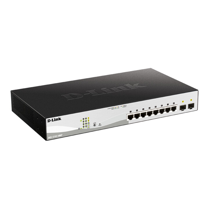 D-Link Smart PoE Switch DGS-1210-10MP 8x 30W PoE 2x SFP 10 ports Gigabit Layer 2