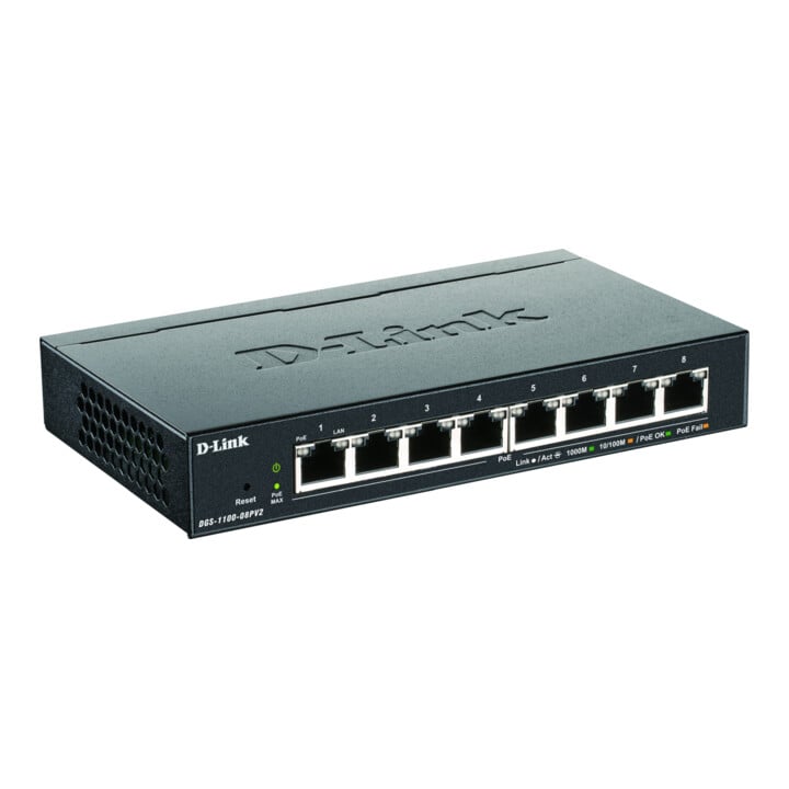 D-Link SmartSwitch DGS-1100-08PV2 8-Port Gigabit PoE Layer2