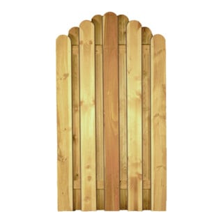 DAAN-Serie Zaun Bogen 100 x 180/160 cm Lamellen 20 x 145 mm kdi-grün