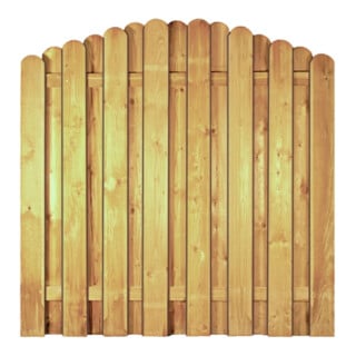 DAAN-Serie Zaun Bogen 180 x 180/160 cm Lamellen 20 x 145 mm kdi-grün