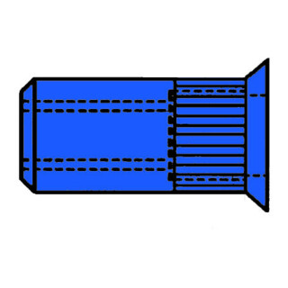 Gesipa Dadi per rivetti ciechi, acciaio zigrinato, testa svasata