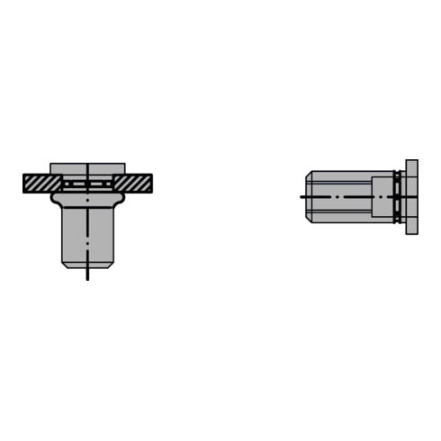 Gesipa Dadi per rivetti ciechi PolyGrip, alluminio M 8x11x20