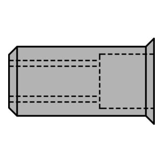 Gesipa Dado per rivetti ciechi, alluminio, testa piccola