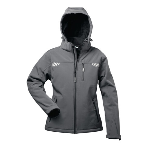 Damensoftshelljacke Hestia Gr.40 grau/schwarz 96%PES/4 %EL