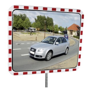 Dancop Miroir de circulation rond désembué Ø 800 mm surface miroir inox extérieur