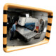 Dancop miroir industriel L500xH300 mm jaune/noir pour intérieur-1