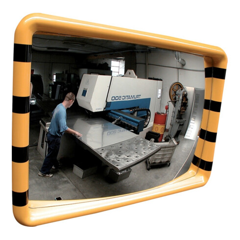 Dancop miroir industriel L500xH300 mm jaune/noir pour intérieur