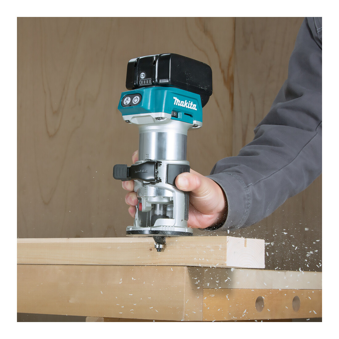 Défonceuse/affleureuse sans fil Makita DRT50Z Ø 6 et Ø 8 mm version solo