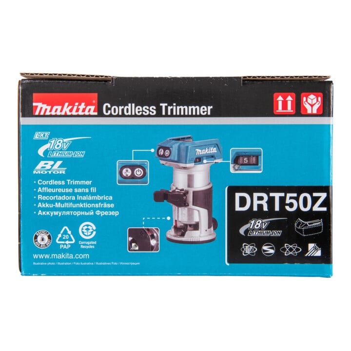 Défonceuse/affleureuse sans fil Makita DRT50Z Ø 6 et Ø 8 mm version solo