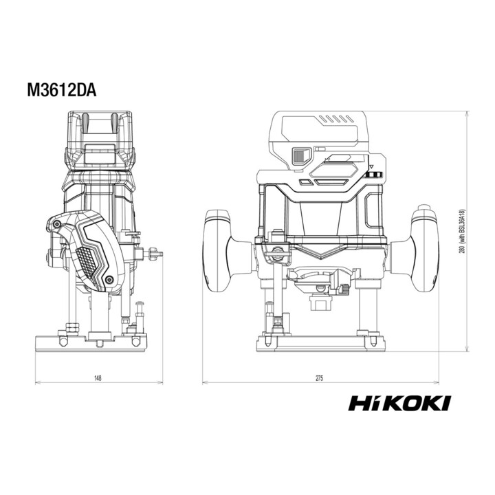 Défonceuse sans fil HiKOKI M3612DA (2,5) (HSC IV)