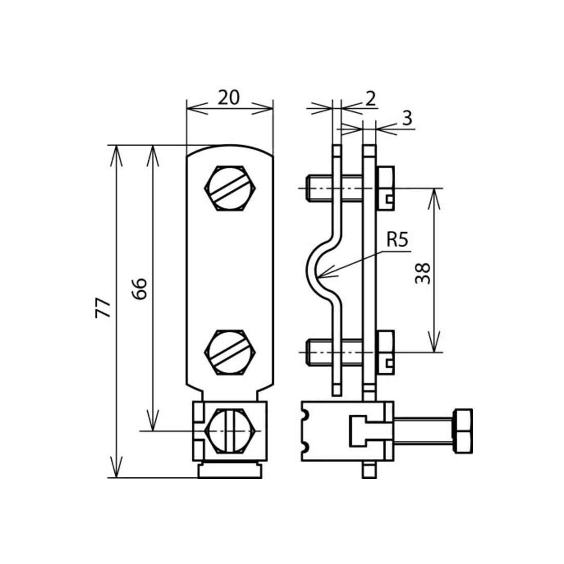 DEHN Anschlussklemme Niro f.Rd 8-10 /Fl 30 AK RPA V2A