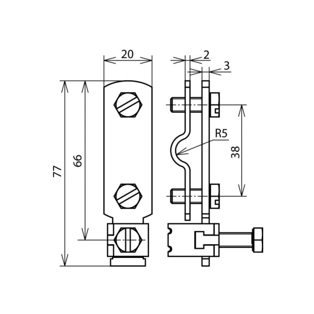 DEHN Anschlussklemme Niro f.Rd 8-10 /Fl 30 AK RPA V2A
