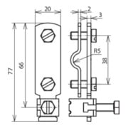 DEHN Anschlussklemme Niro f.Rd 8-10 /Fl 30 AK RPA V2A-5