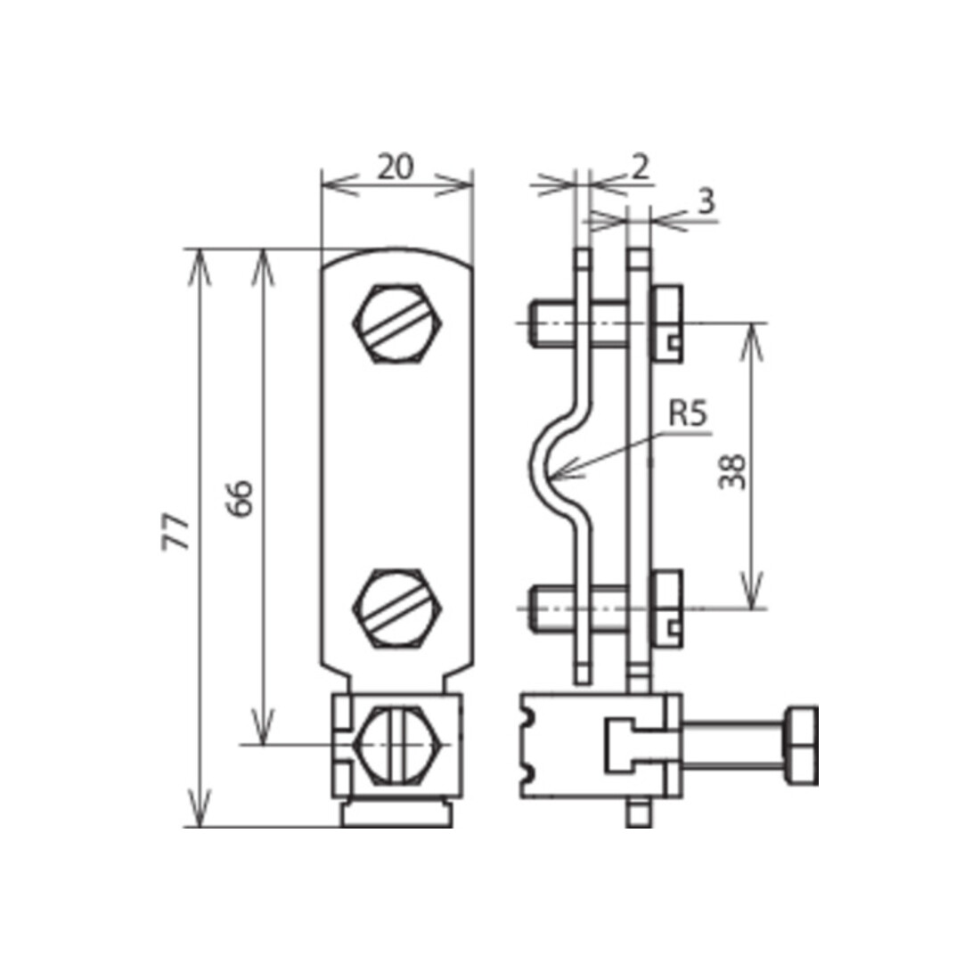 DEHN Anschlussklemme Niro f.Rd 8-10 /Fl 30 AK RPA V2A