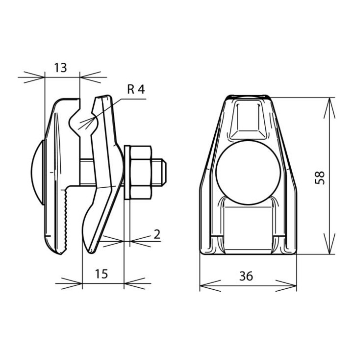 DEHN Anschlussklemme TG/tZn Fl 0,4-12 f.Rd 7-10 AK710FRM10X#371009