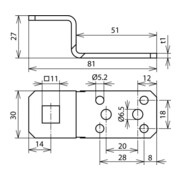 DEHN Anschlusslasche Z-Form Al D11mm ALZFB1111B5265L81AL-3