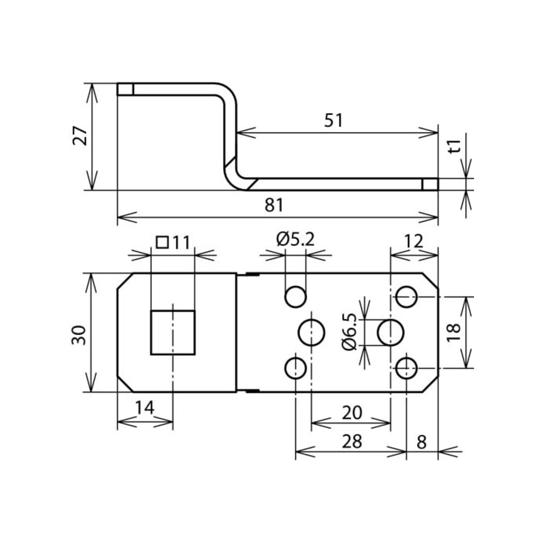 DEHN Anschlusslasche Z-Form Al D11mm ALZFB1111B5265L81AL