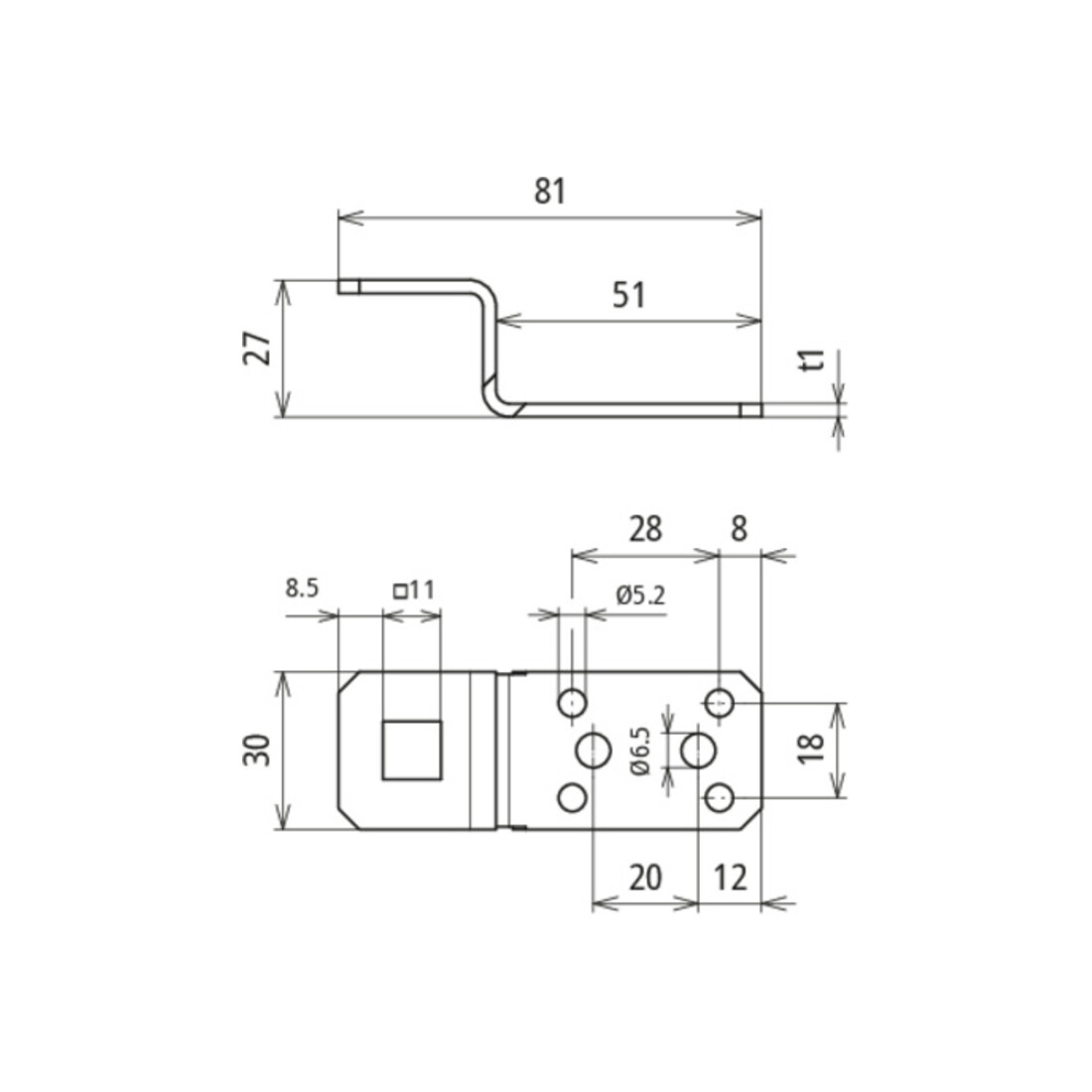 DEHN Anschlusslasche Z-Form Al D11mm ALZFB1111B5265L81AL