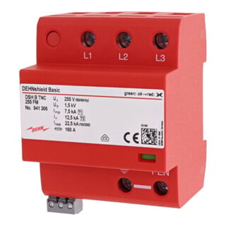DEHN Anwendungsoptim.Kombi-Abl. Typ 1+2 TN-C-Systeme DSH B TNC 255 FM