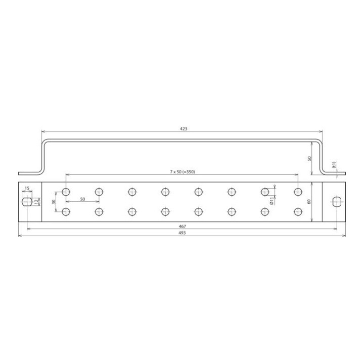 DEHN Barre de mise à la terre St/tZn pour égalisation potentielle 2x6 Ans ES 2X6AP 10 pièces