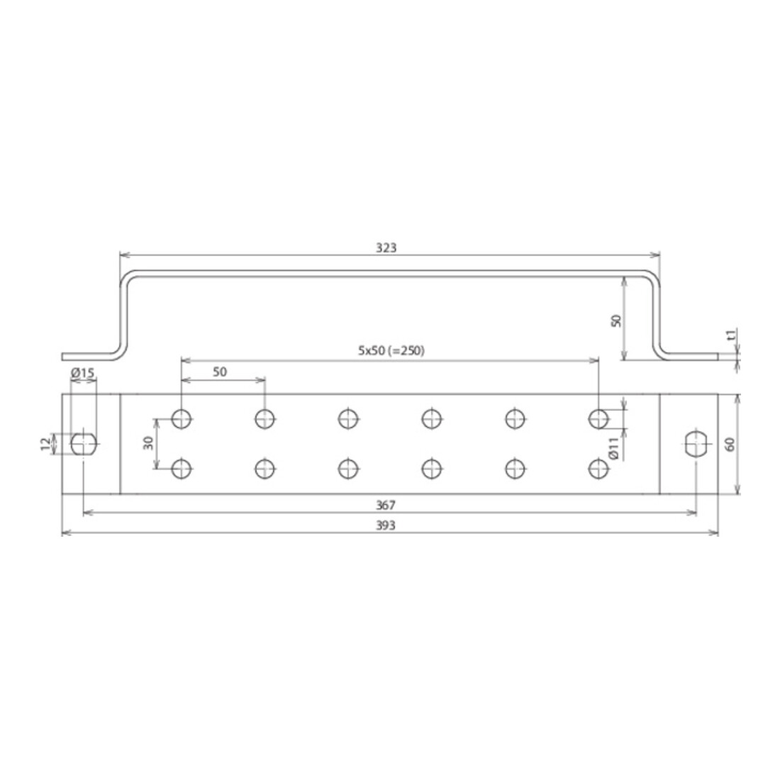 DEHN Barre de mise à la terre St/tZn pour égalisation potentielle 2x6 Ans ES 2X6AP 10 pièces