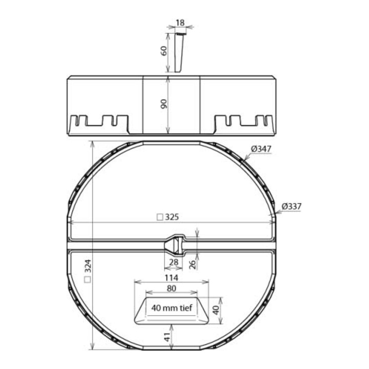 DEHN Betonsockel Set C45/55 17kg D337mm BES17KGKT16ULPD337SE