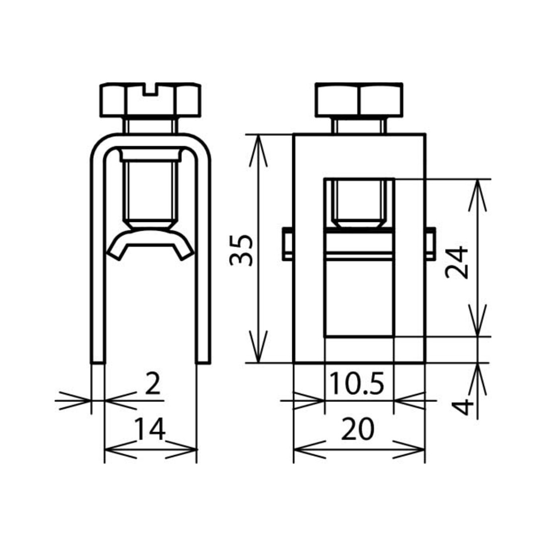 DEHN Bornes en série pour PAS 16-95 acier/galvanisé RK95PAS