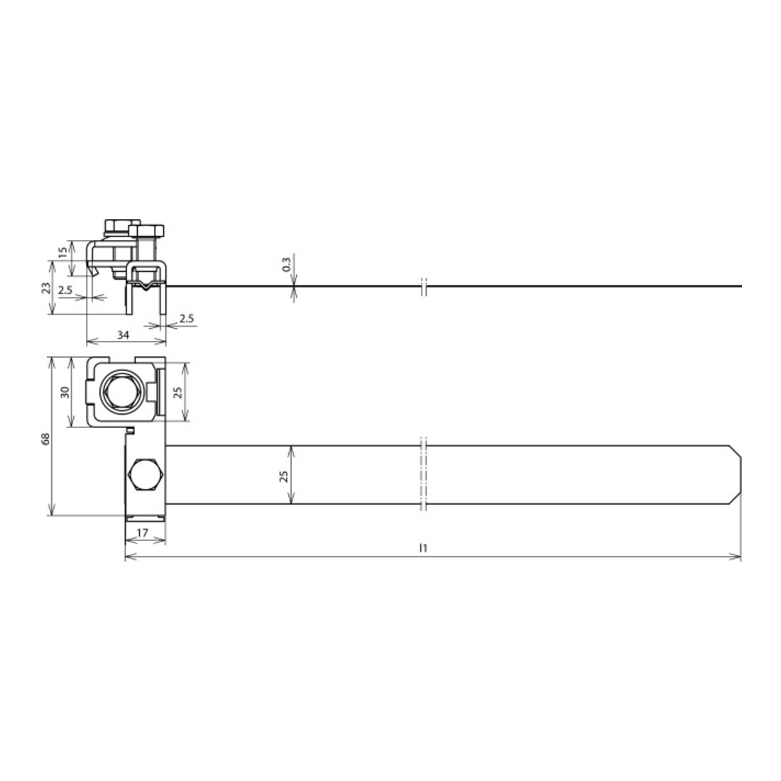 DEHN Collier de fixation pour antenne D 27-89mm NIRO BRS1689AK1X102X68V2A