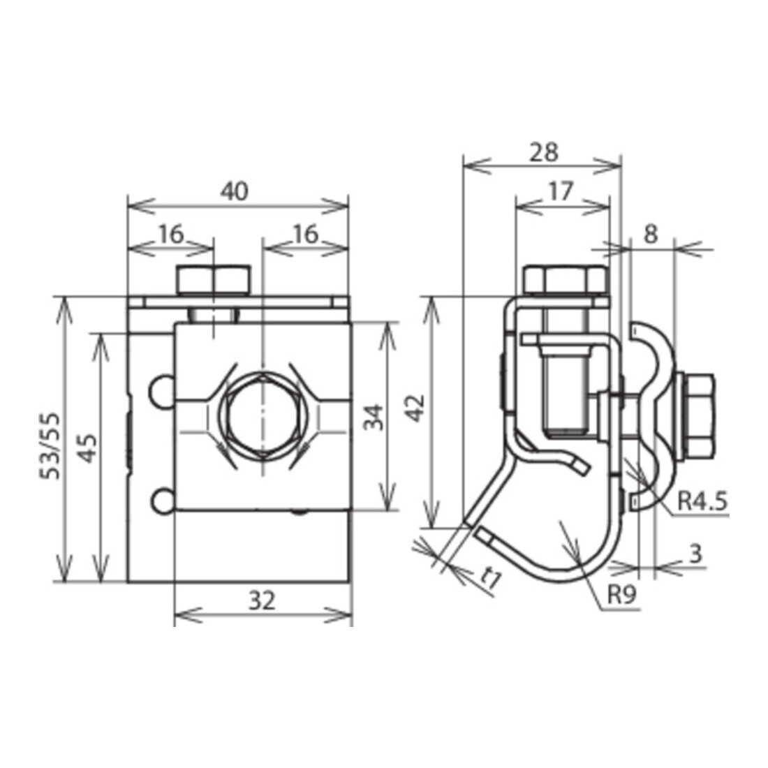 DEHN Collier de gouttière NIRO pour bourrelet 16-22 mm DRKDUL8.10W16.22V2A
