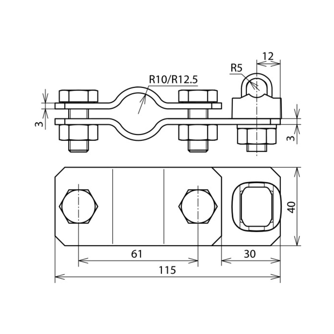 DEHN Collier de raccordement TE St/tZn pour D 20 mm ASTE20KSV710STTZN
