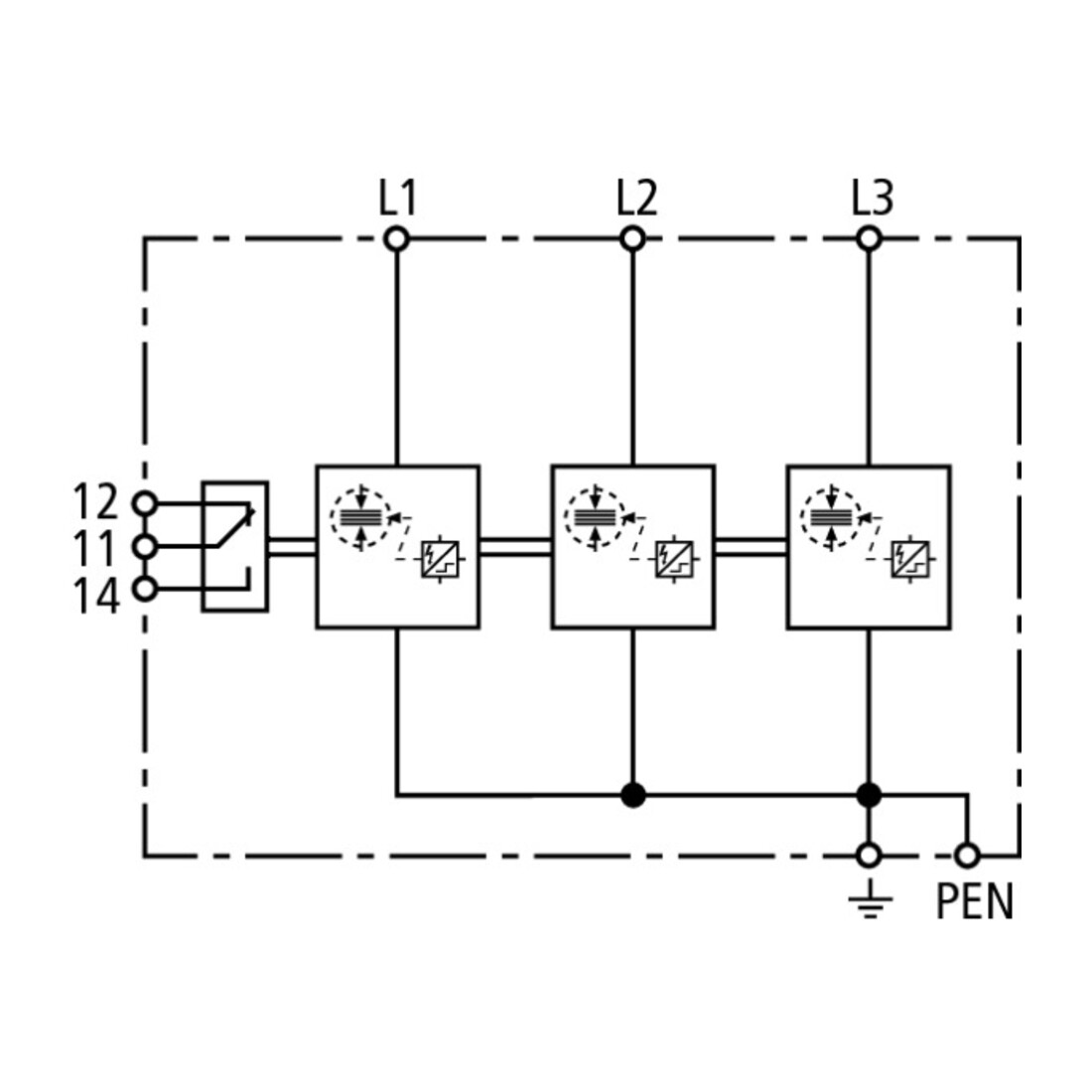 DEHN Combinaison optimisée d’application Type 1+2 systèmes TN-C DSH B TNC 255 FM