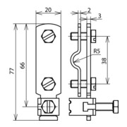 DEHN Connecteur de raccordement Niro pour Rd 8-10 / Fl 30 AK RPA V2A-4