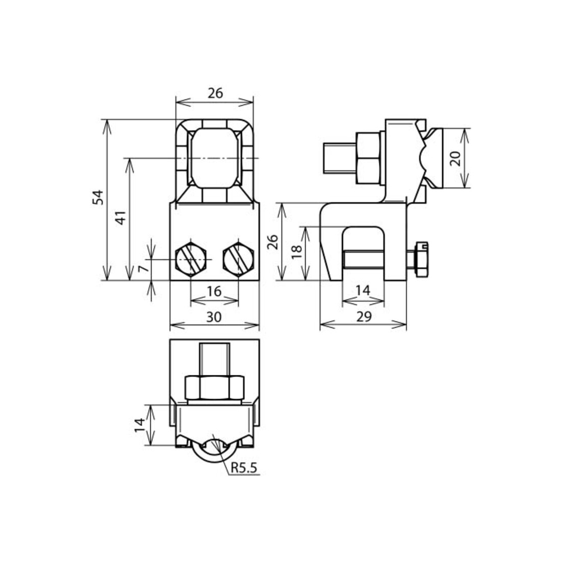 DEHN Connecteur de raccordement TG/tZn Fl 1-12 pour Rd 7-10 370 014