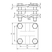 DEHN Connecteur de terre TE en acier zingué pour D20-30mm AKTE2030812FL40STTZN-5