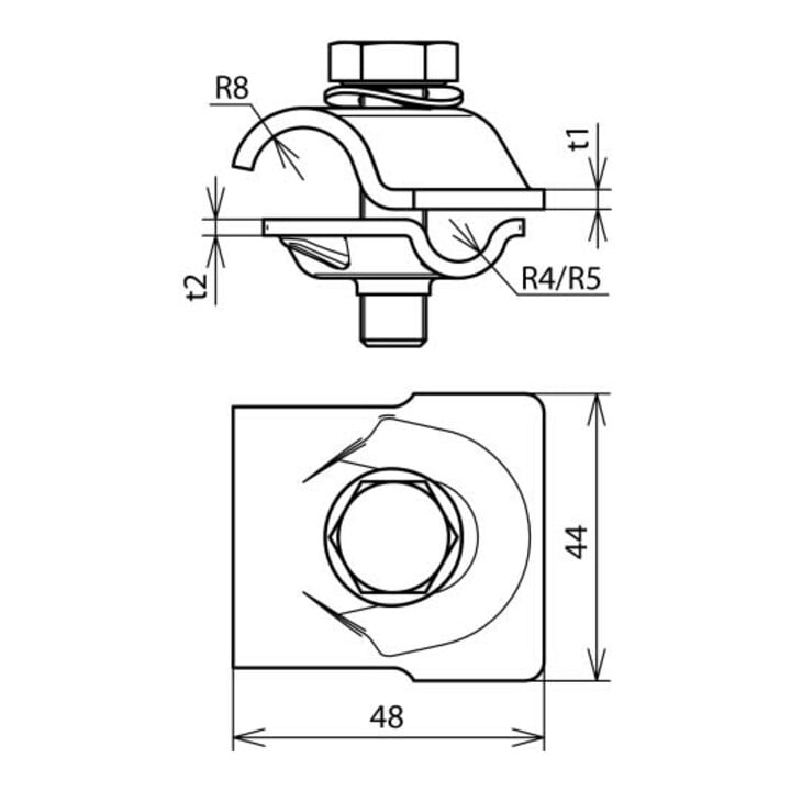 DEHN Connecteur MV en acier/trempé zingué pour Rd 8-10/16 MVK81016SKM#392050