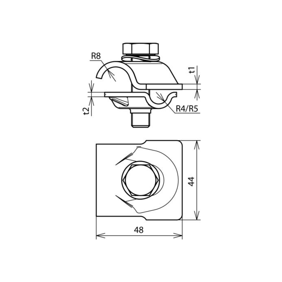 DEHN Connecteur MV en acier/trempé zingué pour Rd 8-10/16 MVK81016SKM#392050