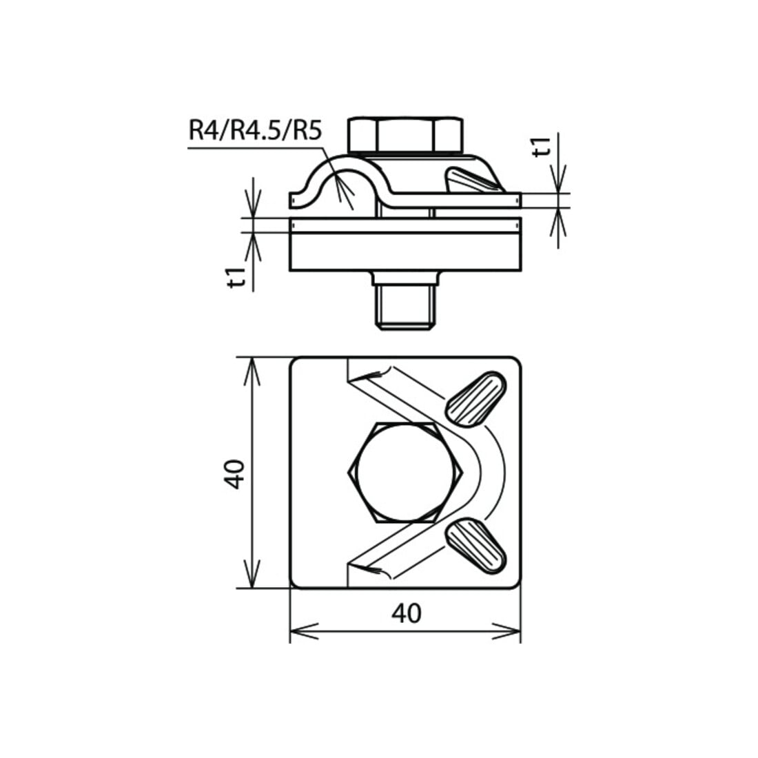 DEHN Connecteur MV en inox pour rond 8-10 mm MVK 8.10 SKM10X30V2A