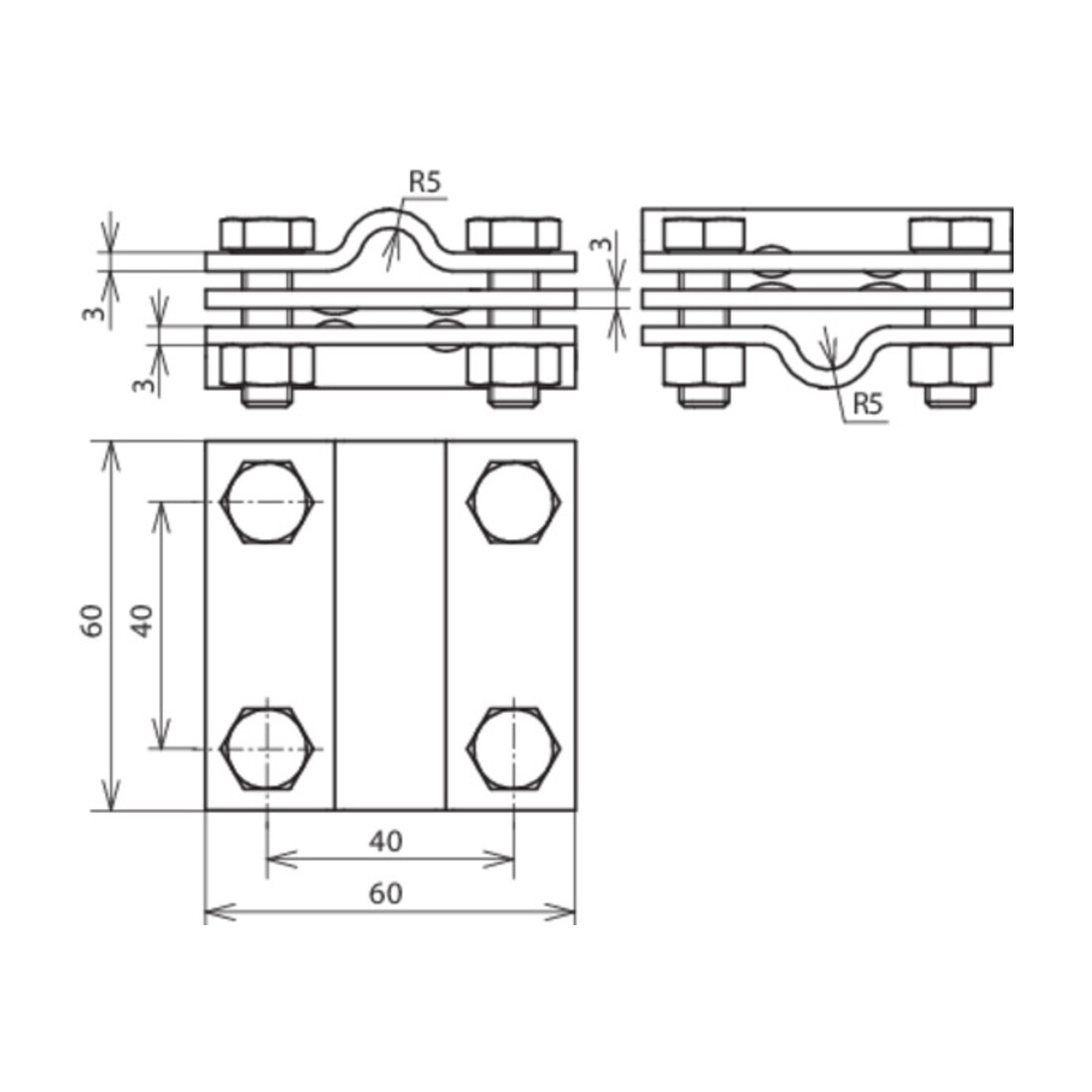 DEHN Croisillon St/tZn pour Rd 8-10/8-10mm KS8.10810FL30ZPSTTZN