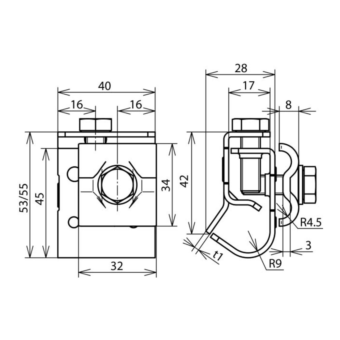DEHN Dachrinnenklemme St/tZn f.Wulst 16-22 DRKDUL8.10W1622STTZN