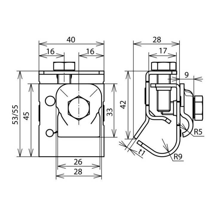 DEHN Dachrinnenklemme St/tZn f.Wulst 16-22 DRKKB6.10W16.22STTZN