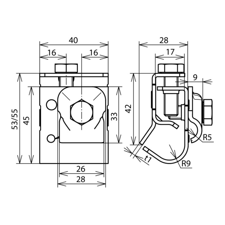 DEHN Dachrinnenklemme St/tZn f.Wulst 16-22 DRKKB6.10W16.22STTZN