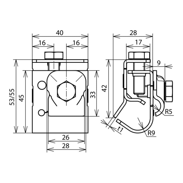 DEHN Dachrinnenklemme St/tZn f.Wulst 16-22 DRKKB6.10W16.22STTZN