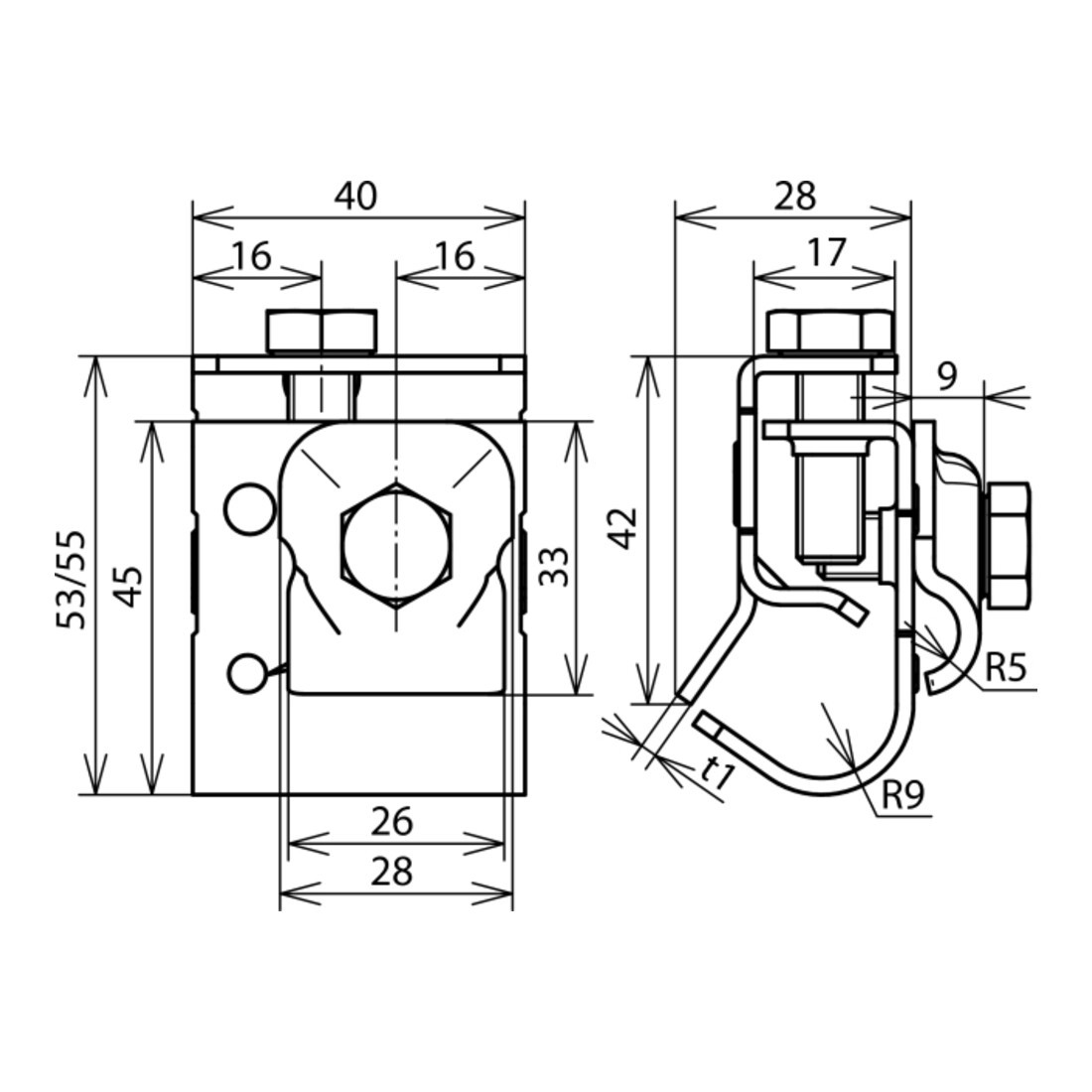 DEHN Dachrinnenklemme St/tZn f.Wulst 16-22 DRKKB6.10W16.22STTZN